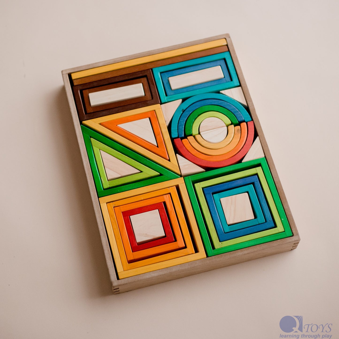 Rainbow Nesting Building Blocks Set