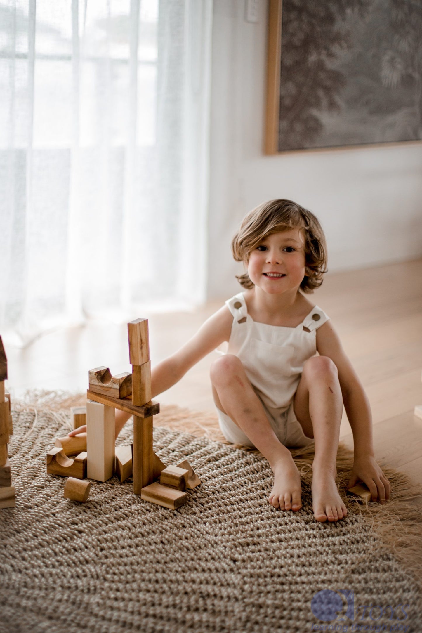 Natural Wood Building Blocks Set
