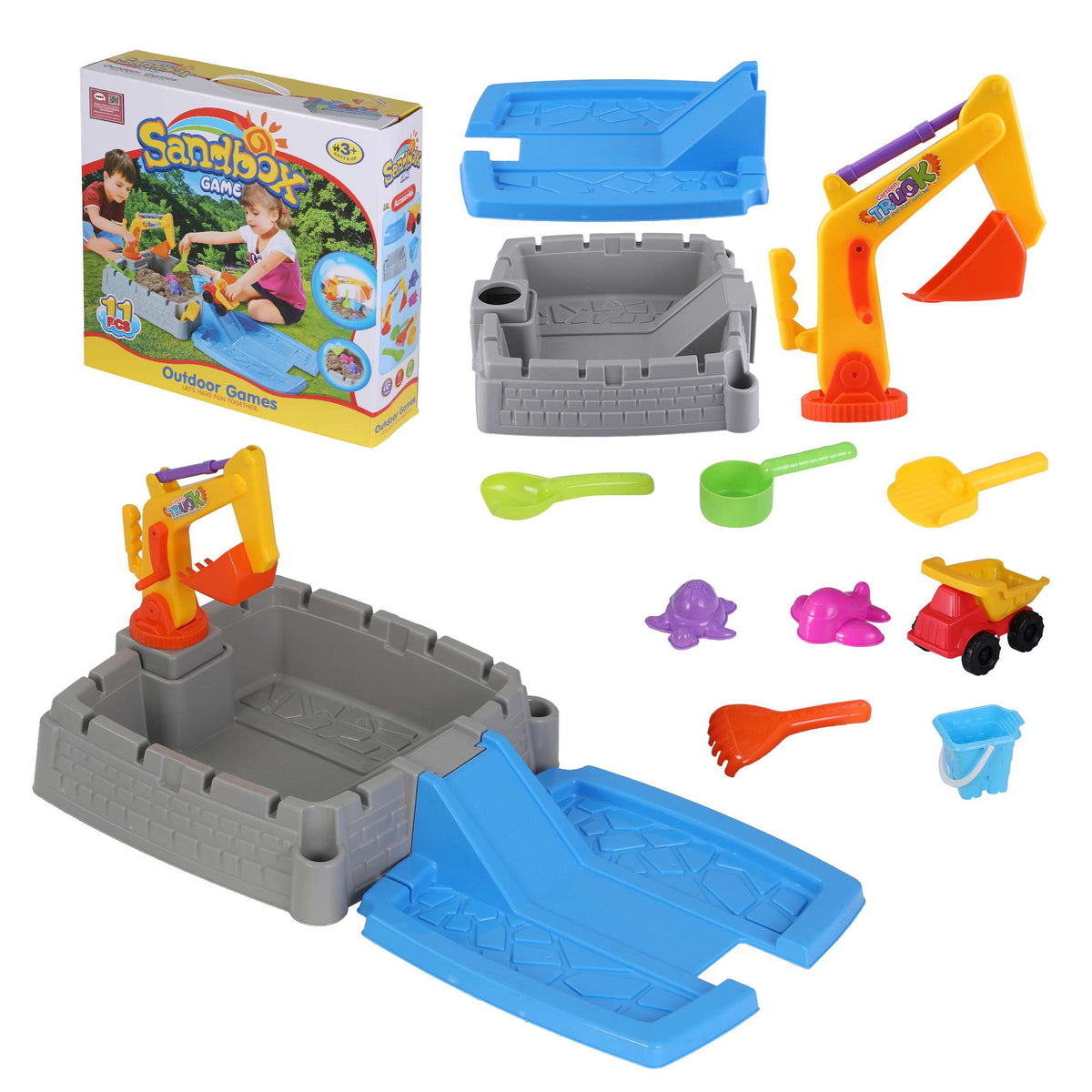 Keezi 2-in-1 Sandpit & Water Table with Excavator β product image 8