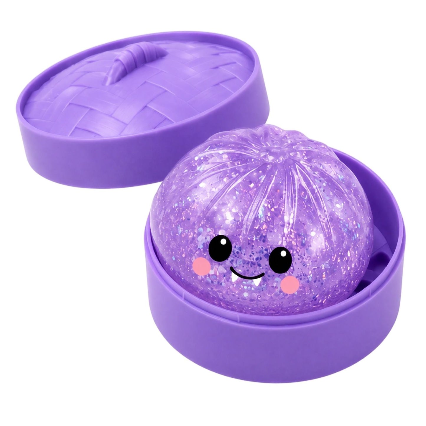(Purple Crystal Buns) Halloween Slow-Rebound Soft Mini Bread Toy, 8.5cm, Stress-Relieving Squeeze Toy, Soft Food-Shaped Sensory Decompression Toy, with Storage Basket, Suitable for Teenagers and Adults, Party Gift