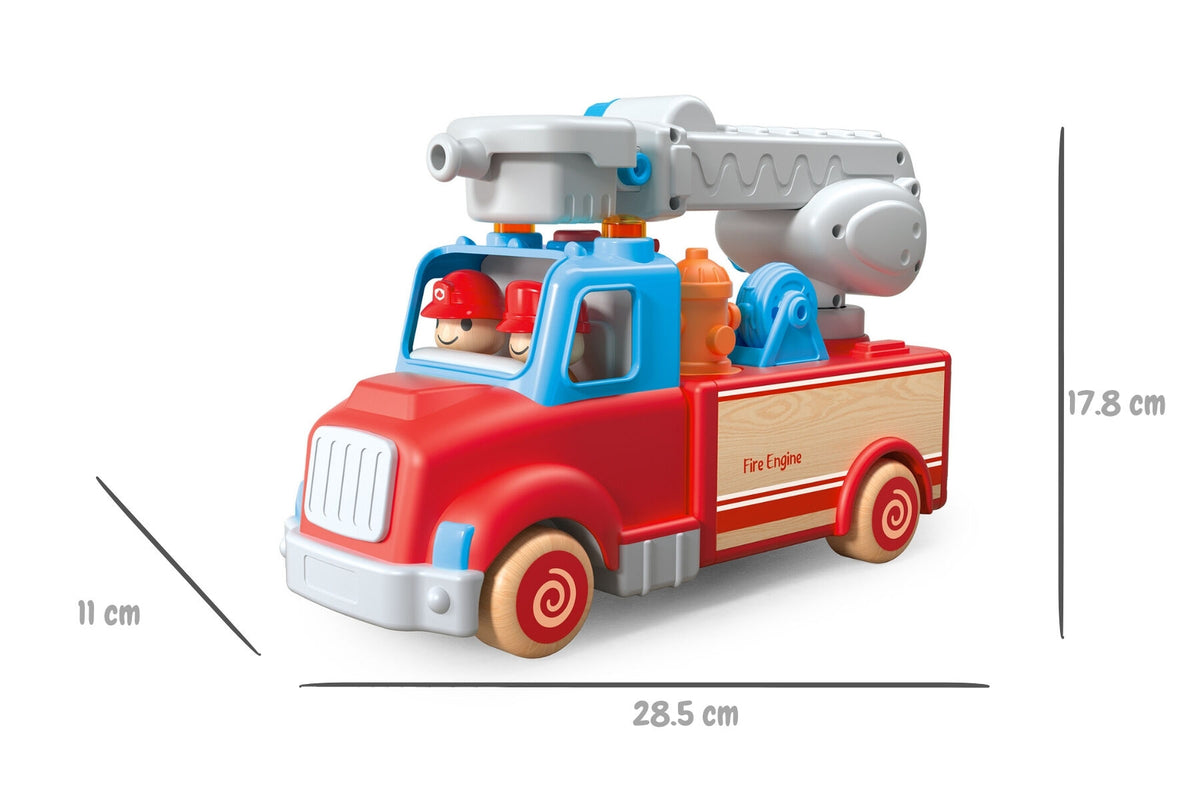 Wooden Fire Engine with Lights & Sounds | Shape Sorter Play - image 4