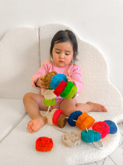 Rainbow Lacing Loofah Set