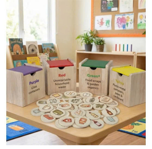 Wooden Recycling Bin Sorter