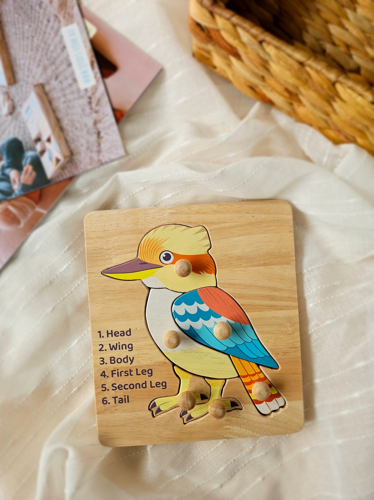 Kookaburra Wooden Knob Puzzle
