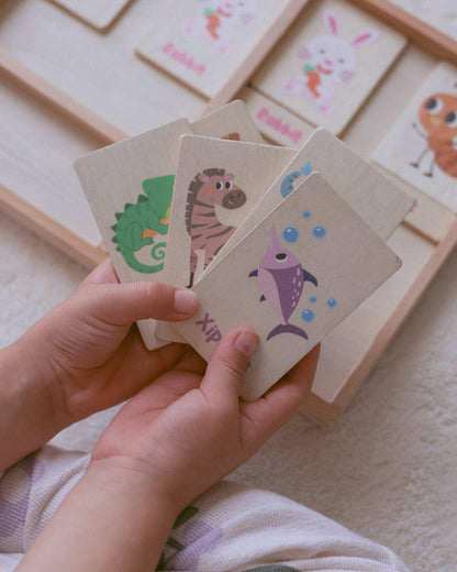 Montessori Tray & Animal Learning Set