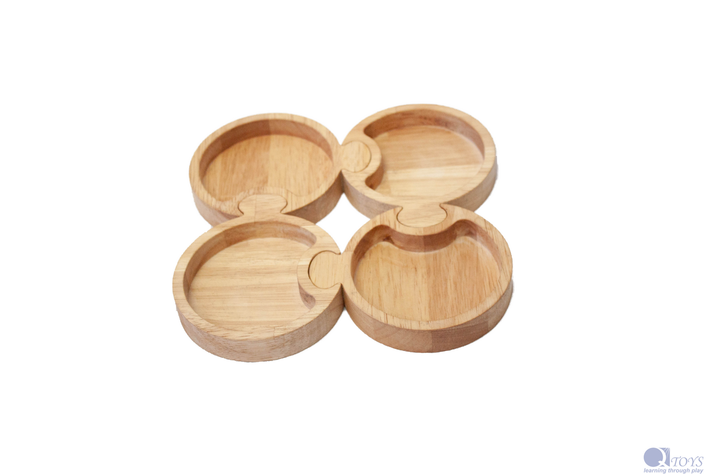 Round Wooden Puzzle Trays