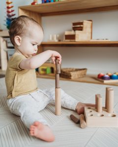 Montessori 9 Pole Wooden Stacking Puzzle