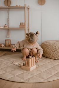 Montessori 9 Pole Wooden Stacking Puzzle – product image 2