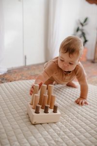 Montessori 9 Pole Wooden Stacking Puzzle – product image 3