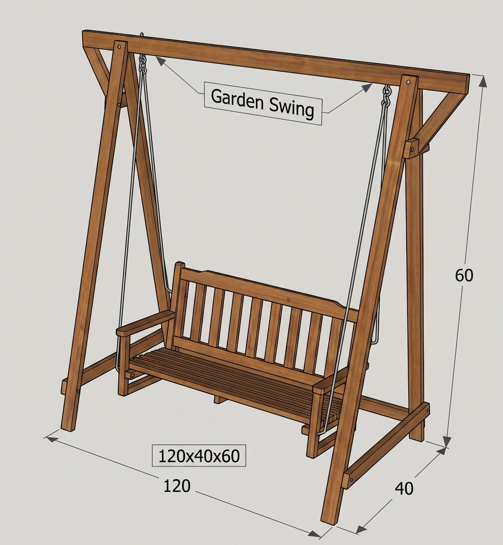 Australian Spotted Gum Garden Swing – product image 2