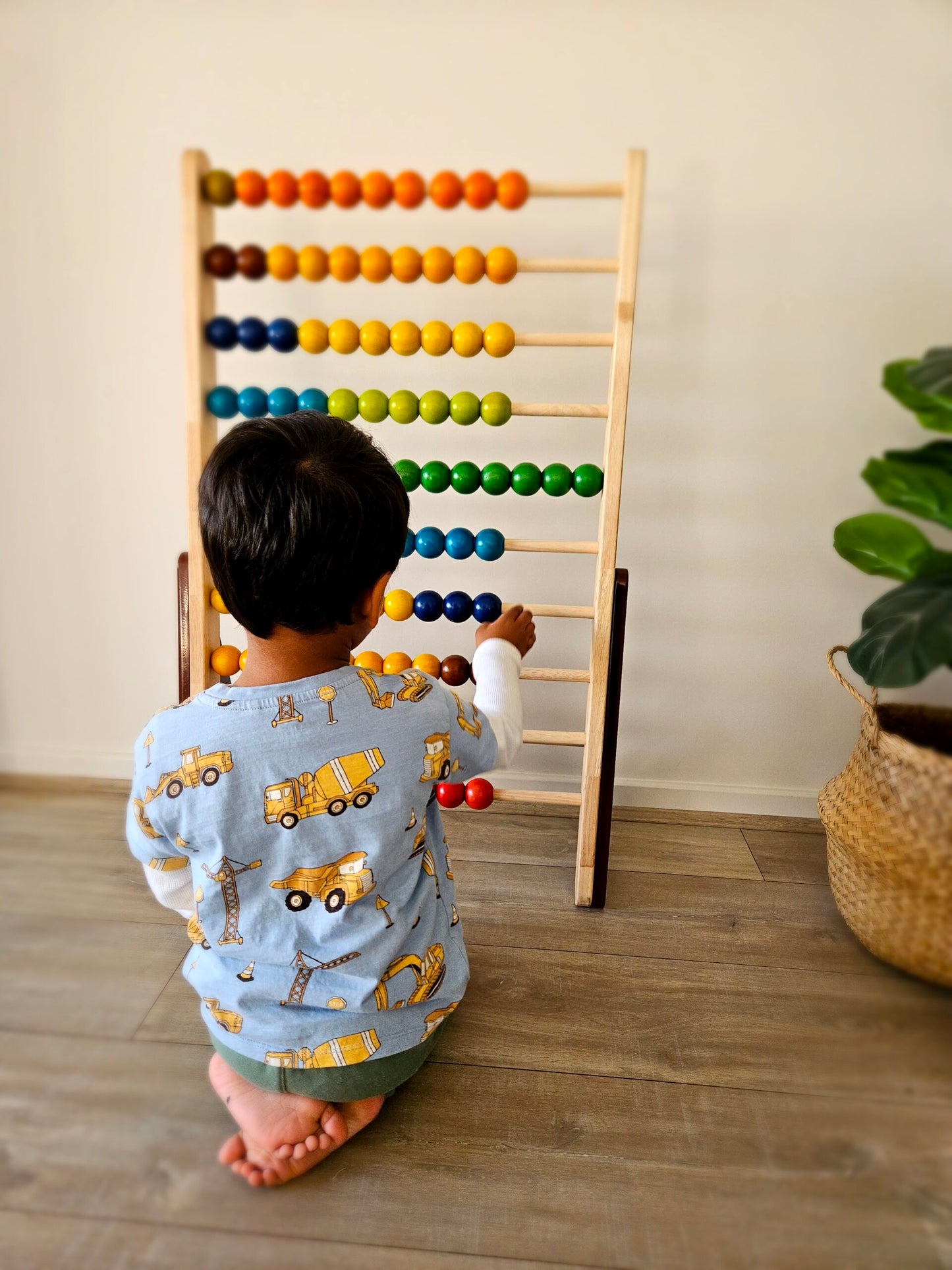 Giant Rainbow Bead Abacus – Wooden Educational Counting Frame