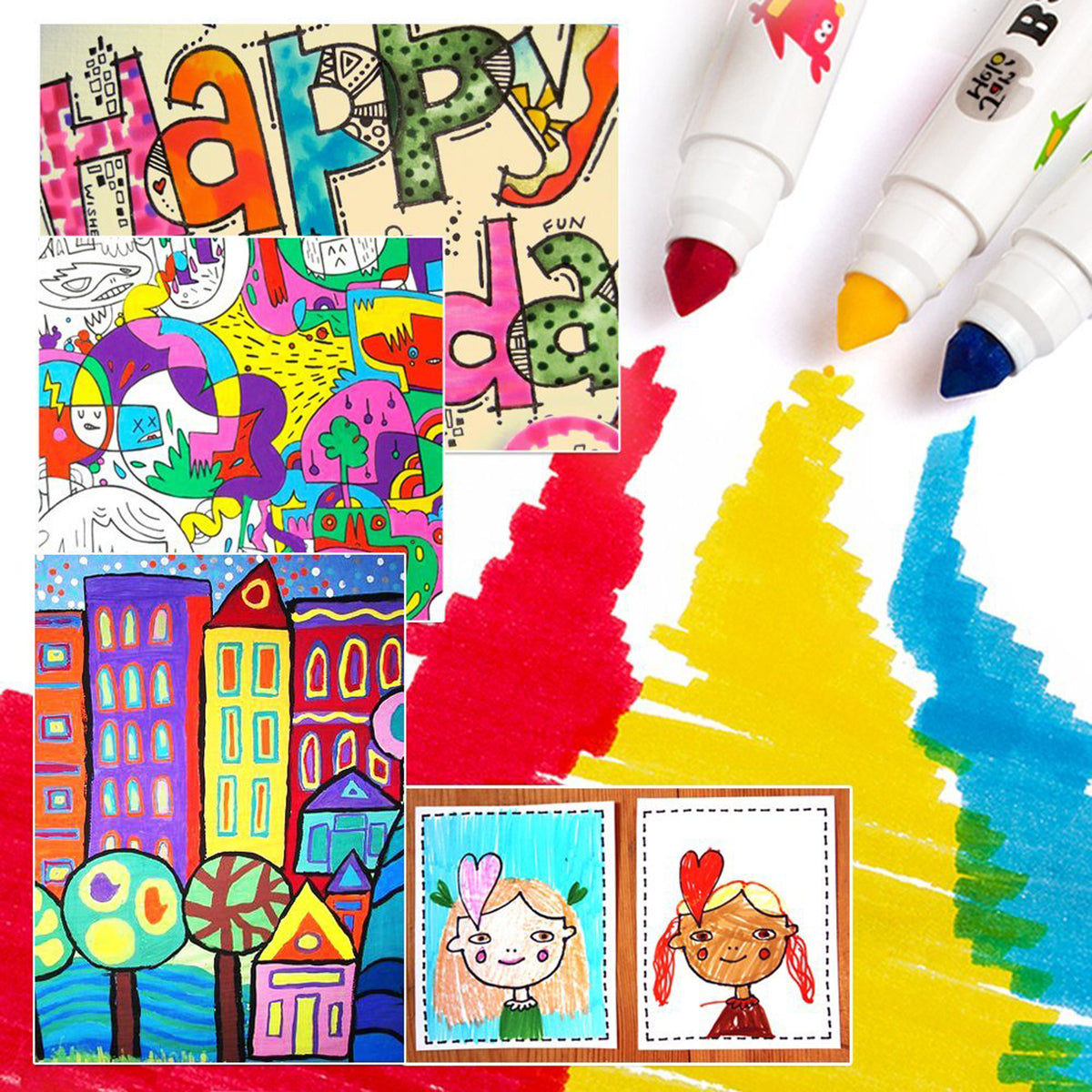 Baby Roo Washable Markers – 48 Colours