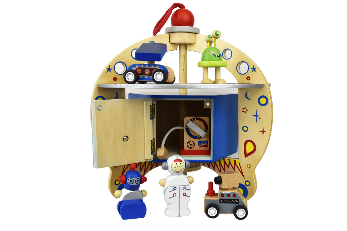 Wooden Flying Saucer Space Adventure Play Set