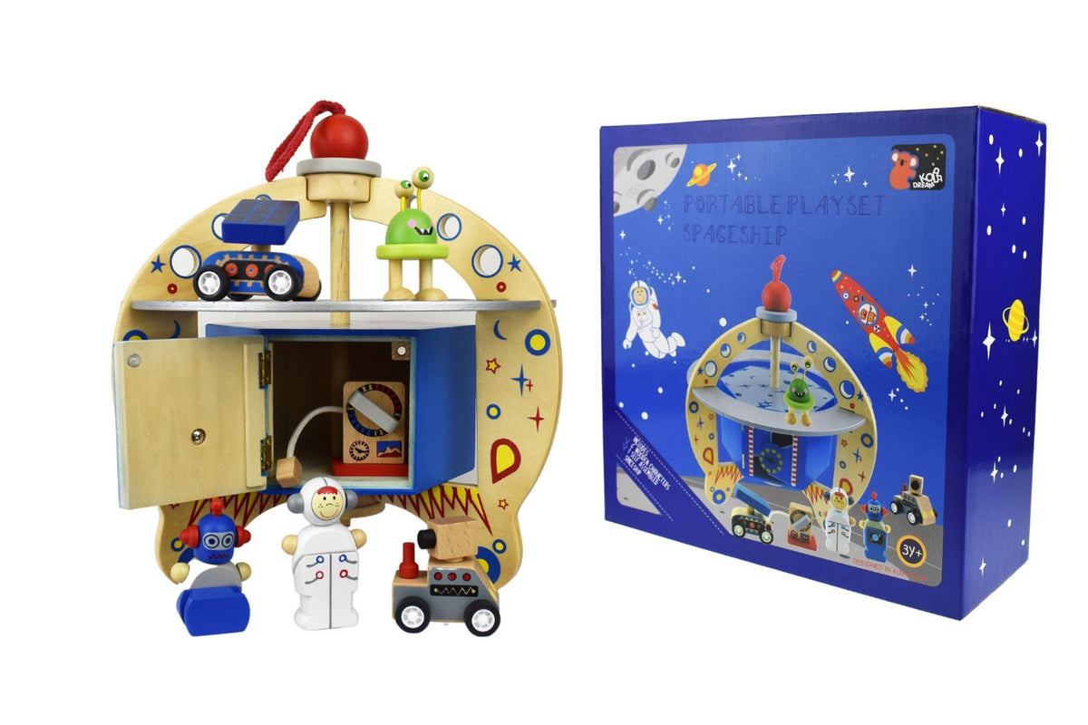 Wooden Flying Saucer Space Adventure Play Set