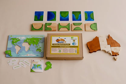 Montessori Wooden Geography Learning & Puzzle Set