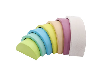 Vintage Wooden Stacking Rainbow – 7 Piece