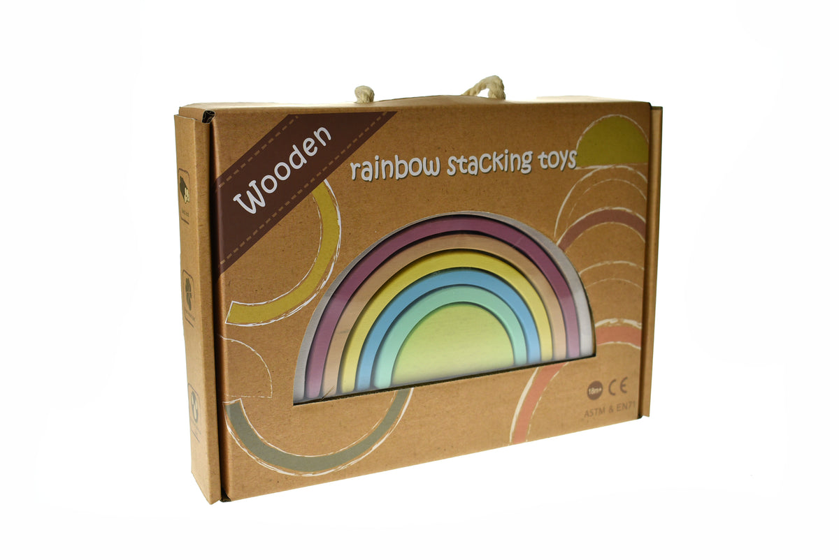 Vintage Wooden Stacking Rainbow – 7 Piece