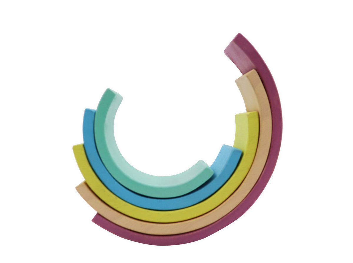 Vintage Wooden Stacking Rainbow – 7 Piece