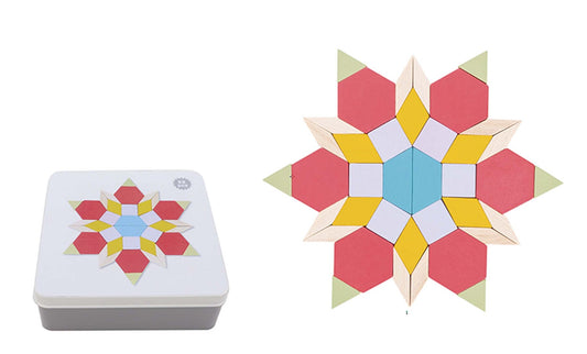 Calm & Breezy Wooden Pattern Blocks – 52 Pieces