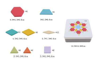 Calm & Breezy Wooden Pattern Blocks – 52 Pieces