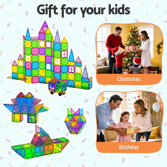 Keezi Magnetic Tiles – 100 Piece Building Set