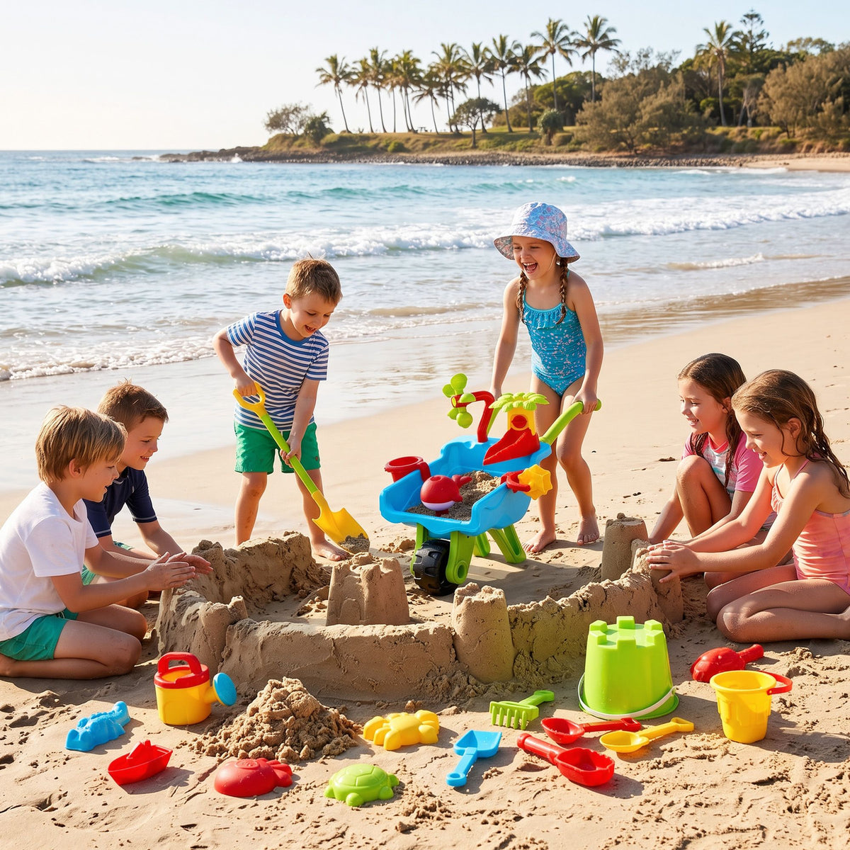 Keezi Sand Play Wheelbarrow Set