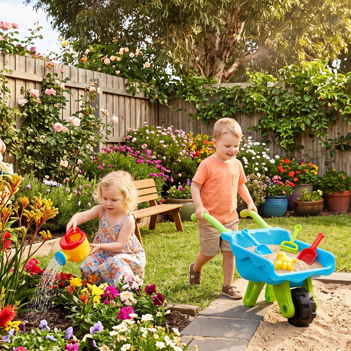 Keezi Sand Play Wheelbarrow Set