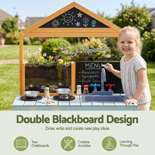 Mud Kitchen Play Set with Blackboard – product image 2