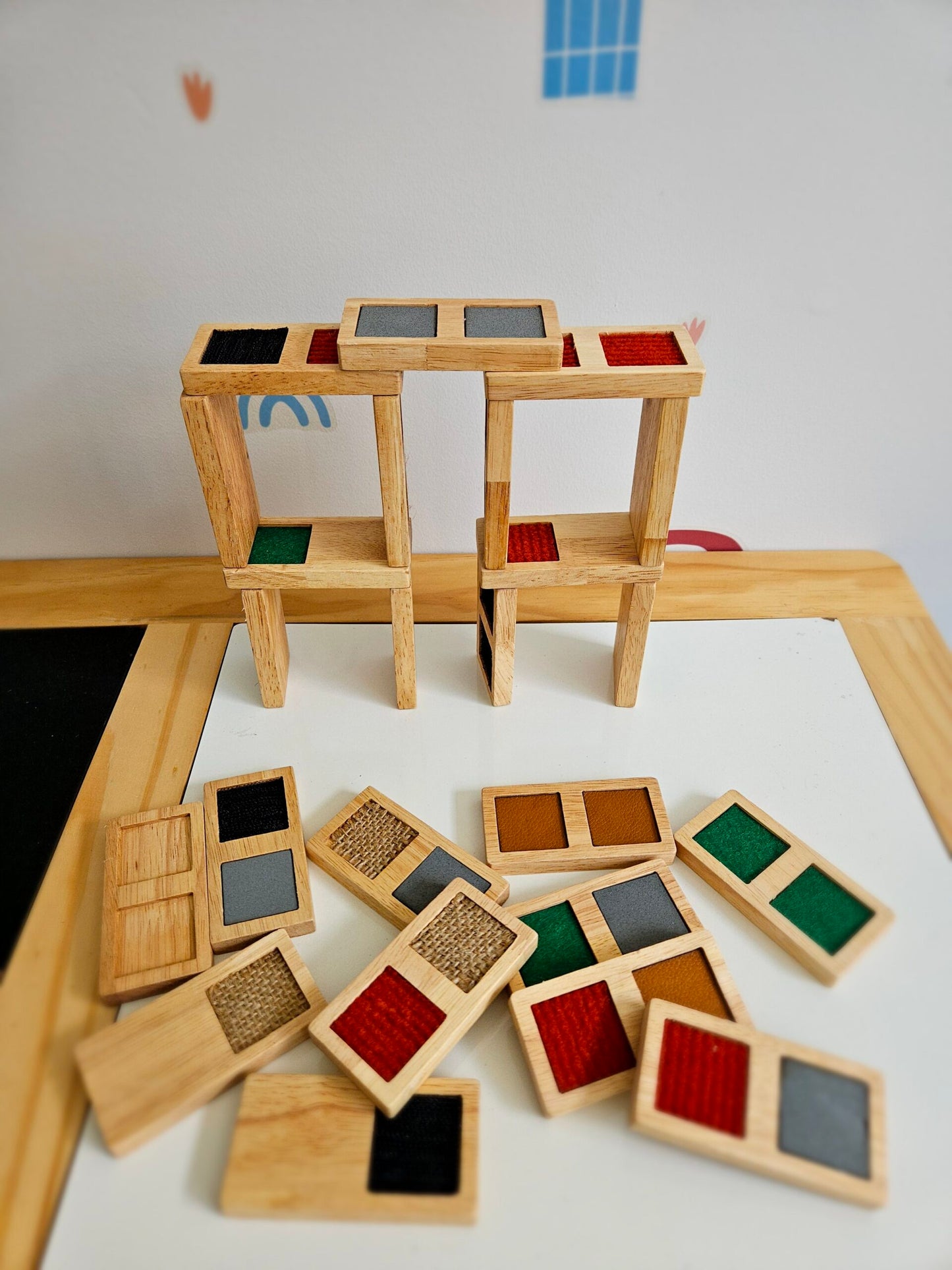 Sensory Domino Set | Wooden Tactile Matching & Learning Game