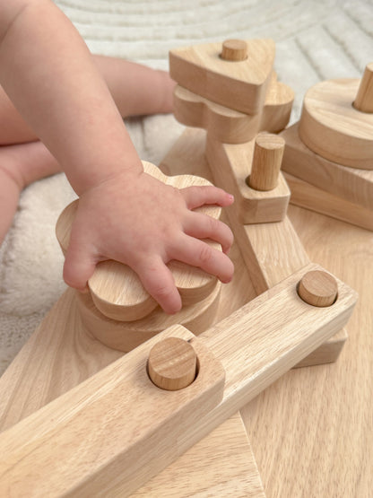 Stack A Block Board – Wooden Shape Sorting Toy