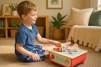 Wooden Kitchen & BBQ Pretend Play Set