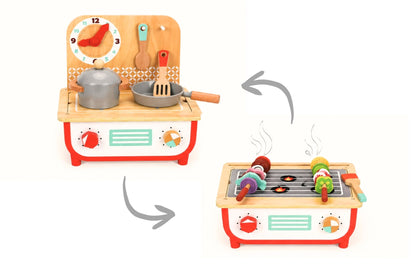 Wooden Kitchen & BBQ Pretend Play Set