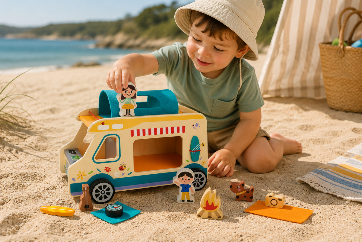 Wooden Camping RV Caravan Pretend Play Set