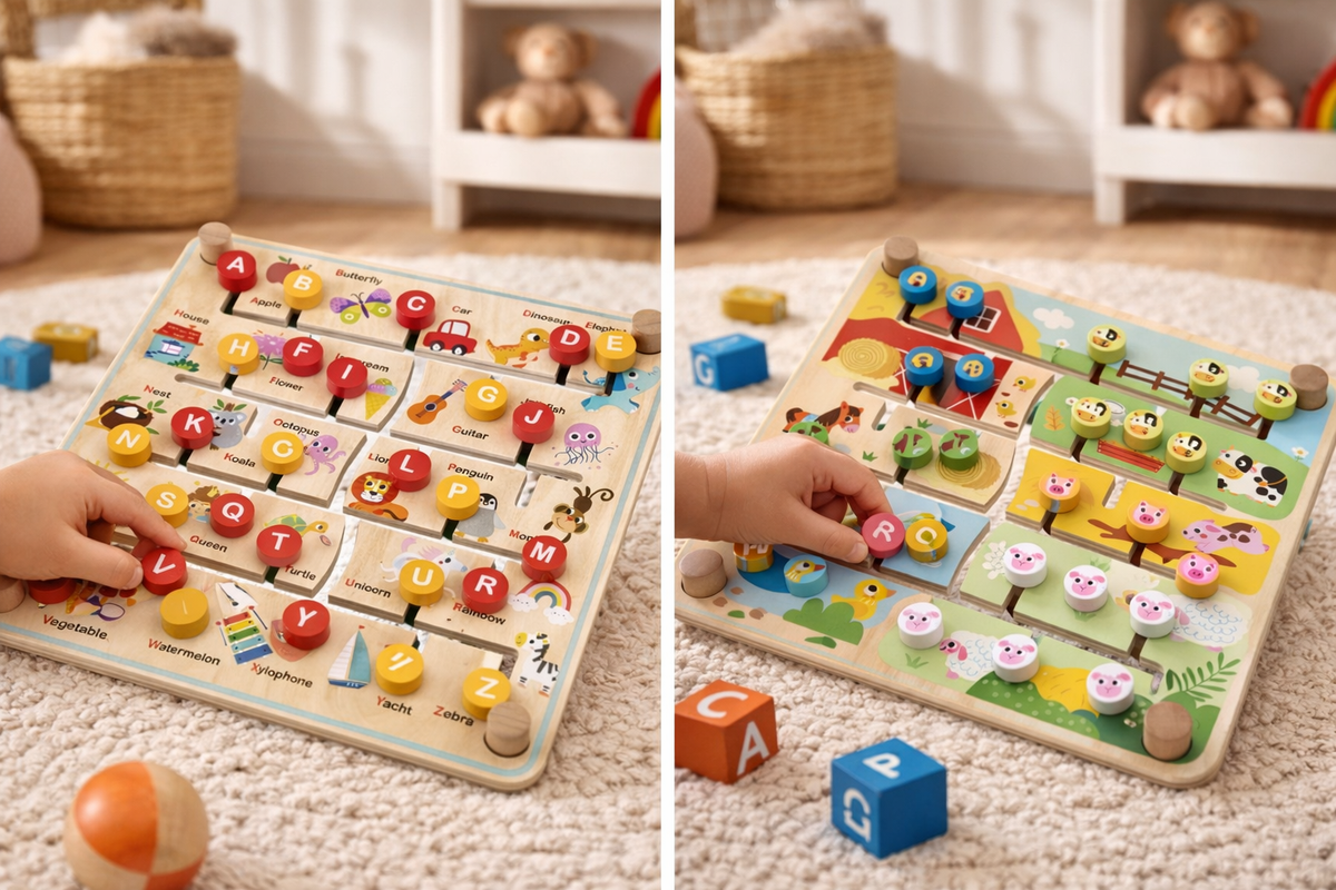 Alphabet & Farm Matching Maze Board