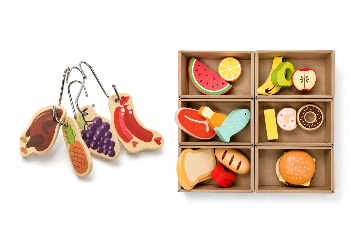 Wooden Grocery Store & Market Pretend Play Set