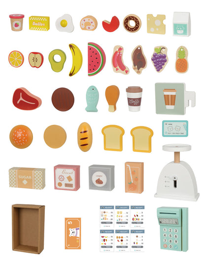 Wooden Grocery Store & Market Pretend Play Set