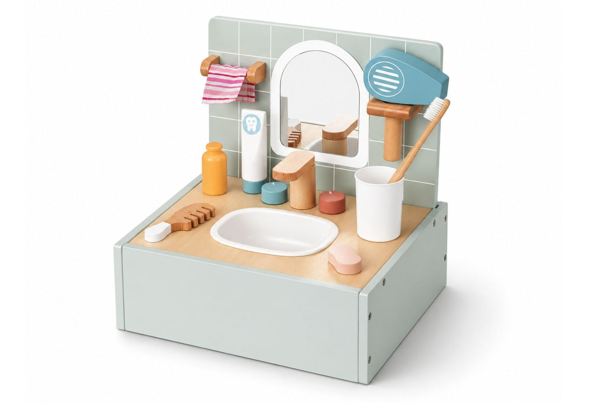 Wooden Bathroom & Toiletry Playset | Practical Life Play