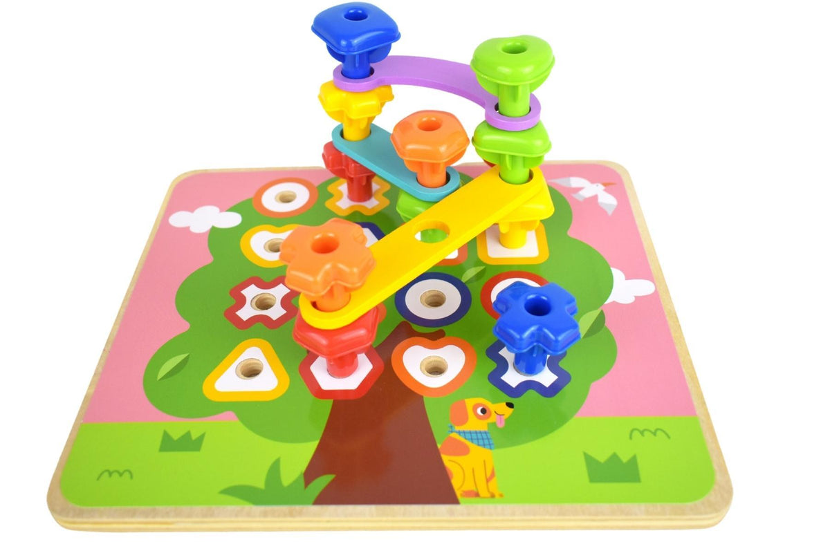 Rainbow Wooden Stacking Pegs