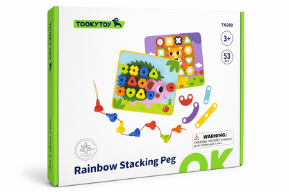 Rainbow Wooden Stacking Pegs