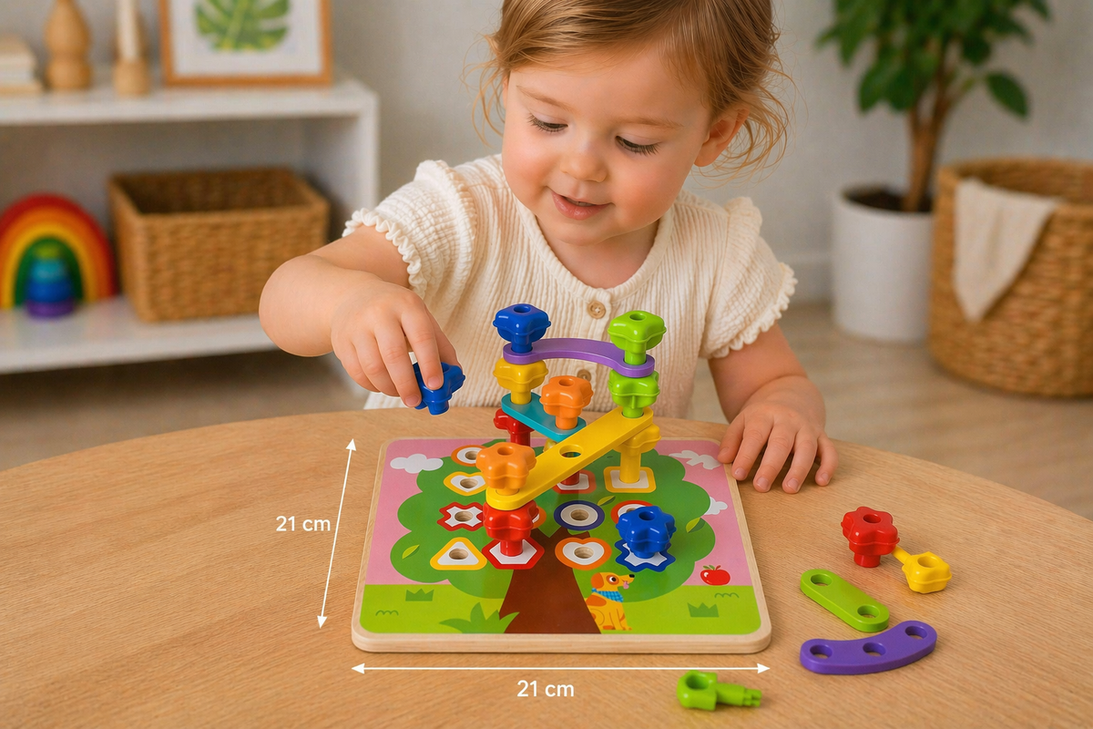Rainbow Wooden Stacking Pegs