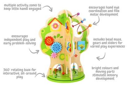 Wooden Rotating Activity Tree – Fine Motor Play Centre