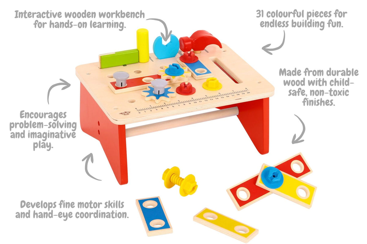 Wooden Construction Tool Workbench