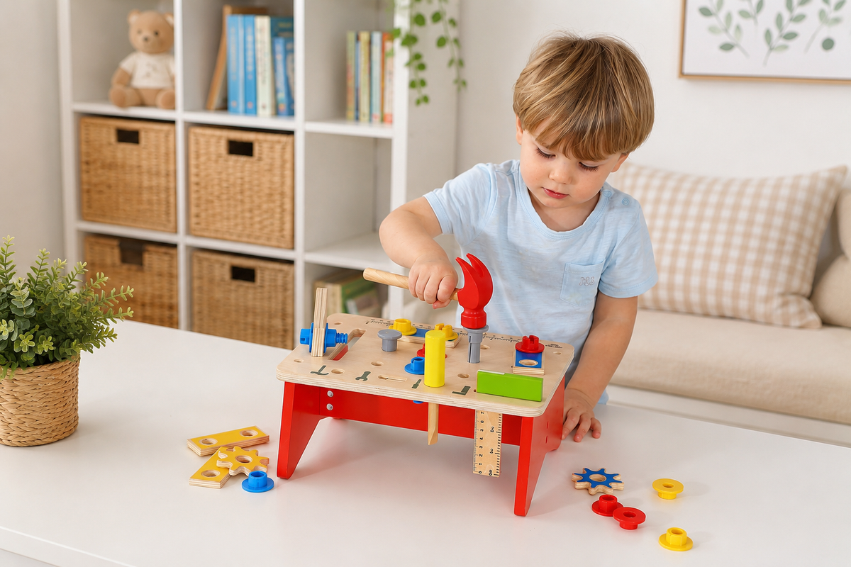 Wooden Construction Tool Workbench