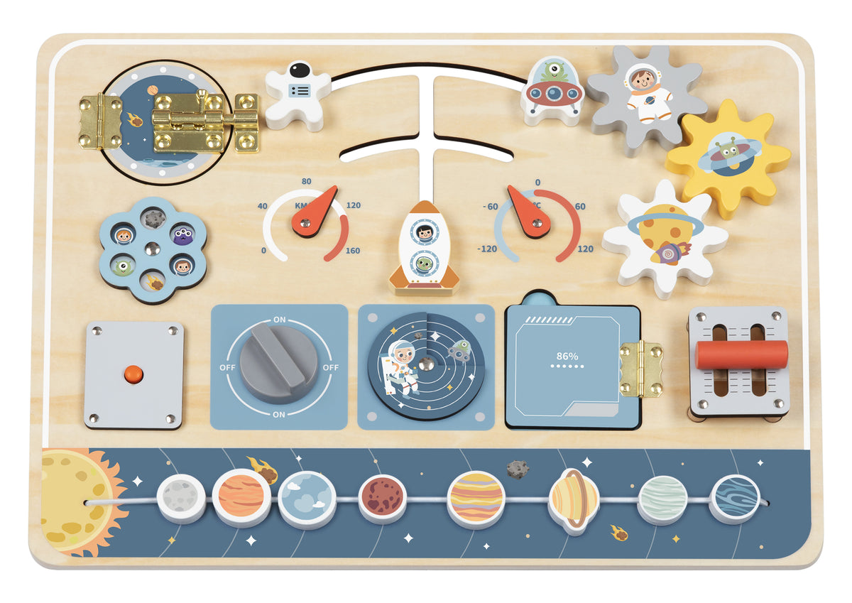 Space Busy Board – fine motor activity board