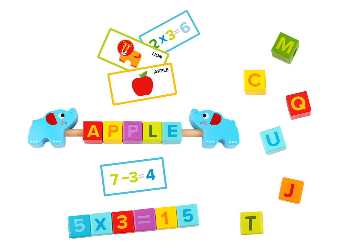 ABC & 123 Wooden Learning Block Box