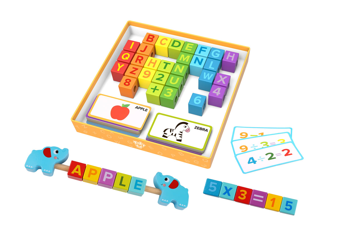 ABC & 123 Wooden Learning Block Box