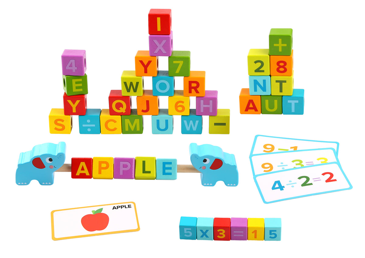 ABC & 123 Wooden Learning Block Box