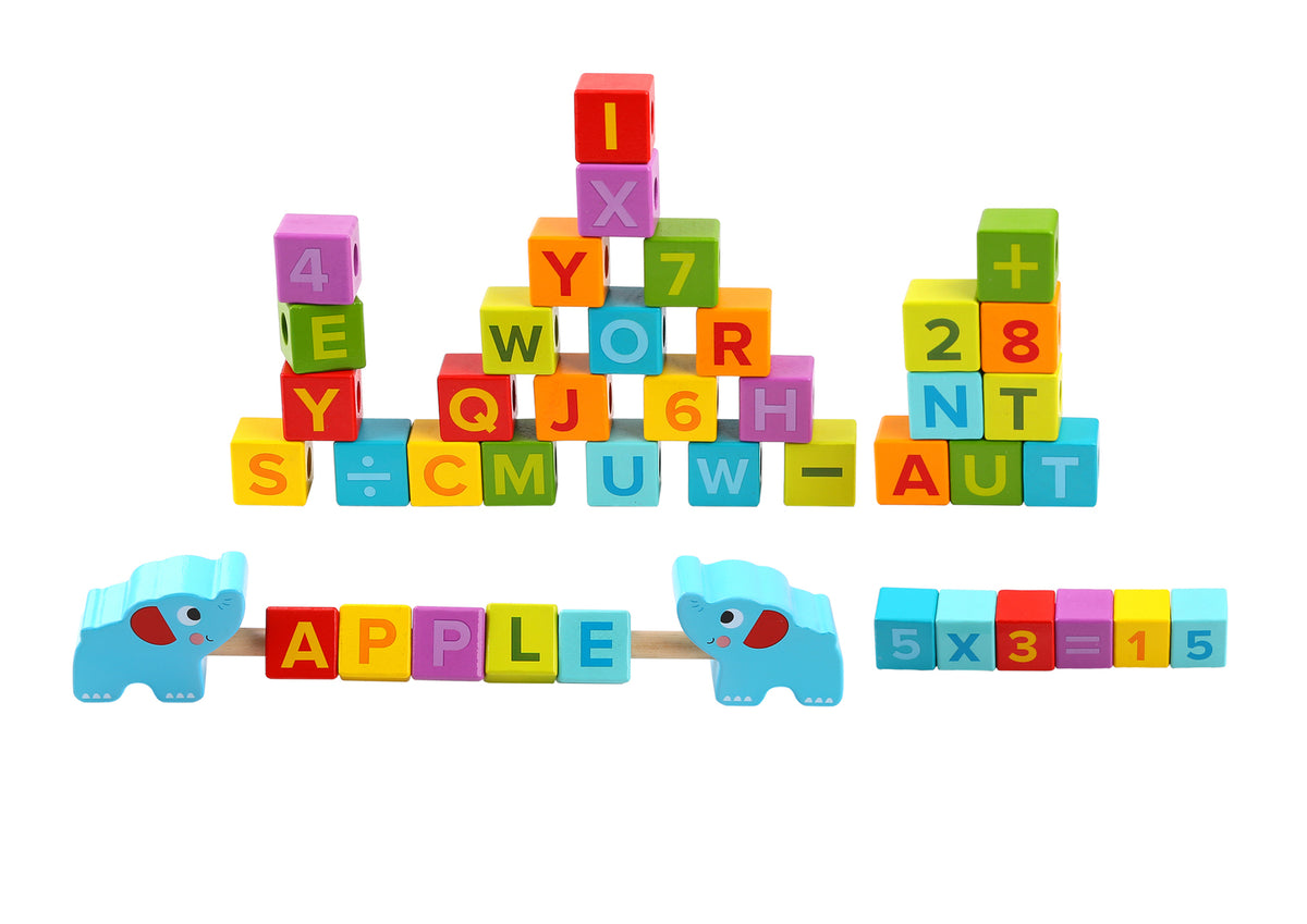 ABC & 123 Wooden Learning Block Box