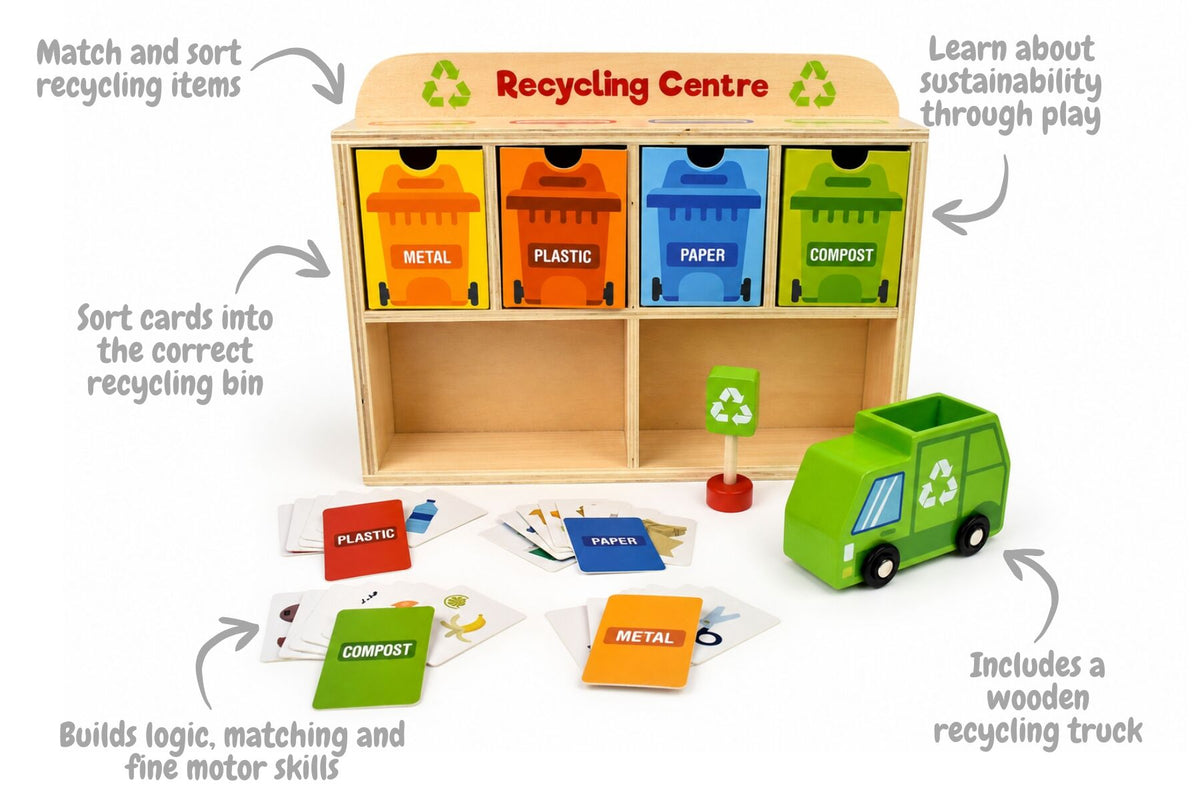 Wooden Recycling Centre Sorting Game
