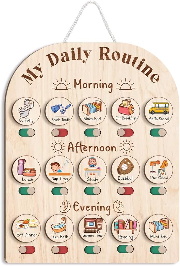 Wooden Daily Routine Chart for Kids